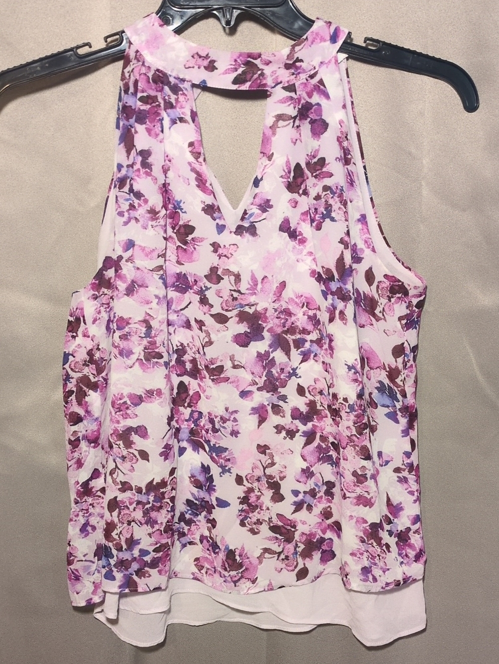 Rose & Olive Pink and Purple Floral Halter Camisole